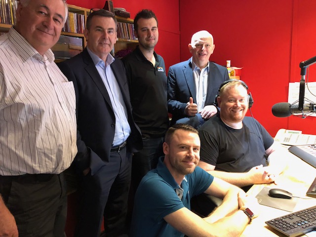 Celebrating the seamless switchover to RCS are: (left to right back row) Alan McGuire, Liam Dwyer, Joe Dyer, Eamonn Buttle Left to right front row: James Davids and Tony Scott